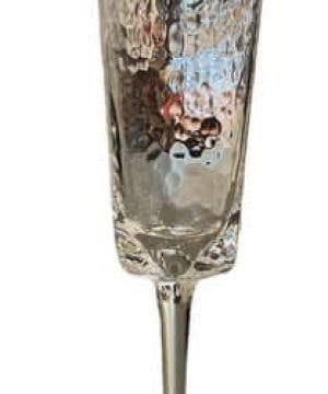 Aperitivo Triangular Champagne Flute, Clear w/Platinum Rim